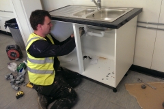 Mini sink unit being fitted by BGO